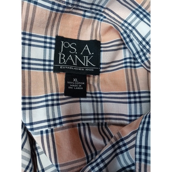 VTG Jos. A. Bank Plaid Shirt Men's Size XL Button Down Pastel Short Sleeve Shirt - Picture 5 of 10